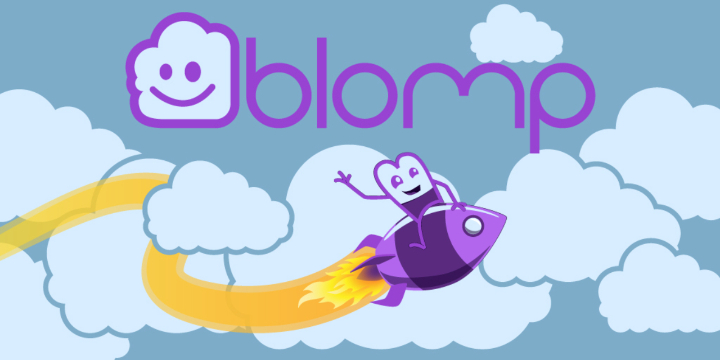 animation of Blomp’s mascot along with the logo of Blomp | Linux cloud storage server