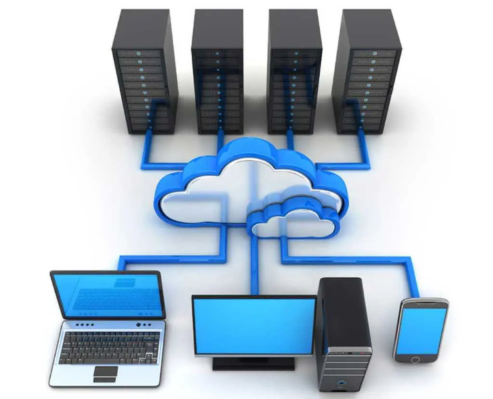 animation of cloud connecting servers to devices