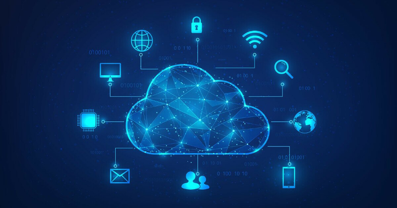 animation of cloud connected to different icons | Ubuntu cloud network