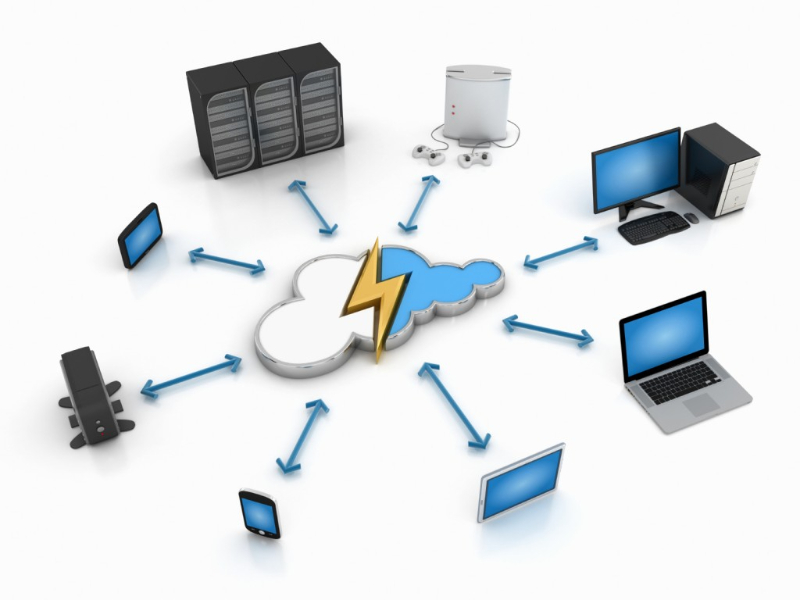 animation of cloud connected to different devices | Ubuntu cloud storage services